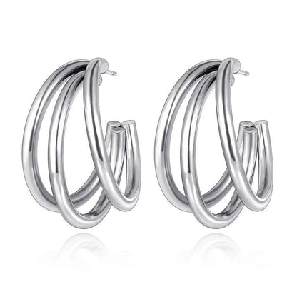 1 Pair Fashion C Shape Plating 201 Stainless Steel 18K Gold Plated Ear Studs