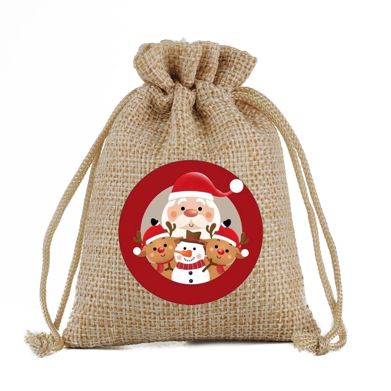 Christmas Nordic Style Cute Modern Style Christmas Tree Snowman Snowflake Imitated Hemp Party Festival Candy Bag