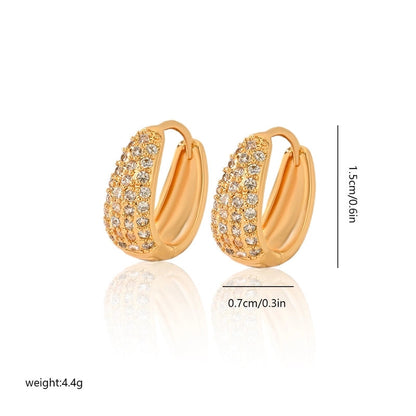 1 Pair Minimalist Solid Color Copper Zircon Earrings