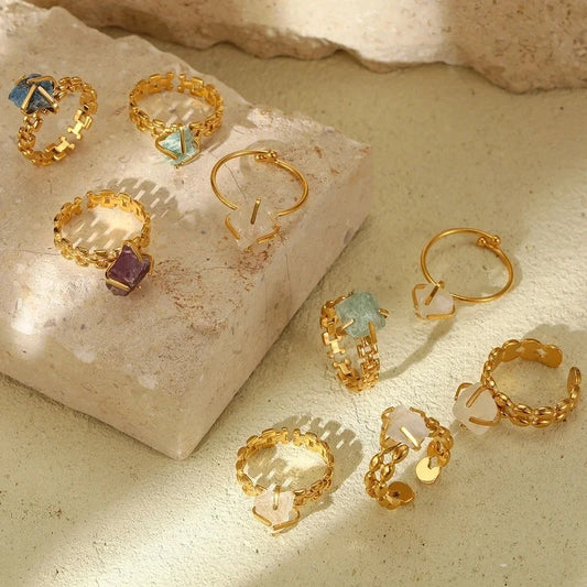 Minimalist Classic Style Geometric 304 Stainless Steel Open Rings