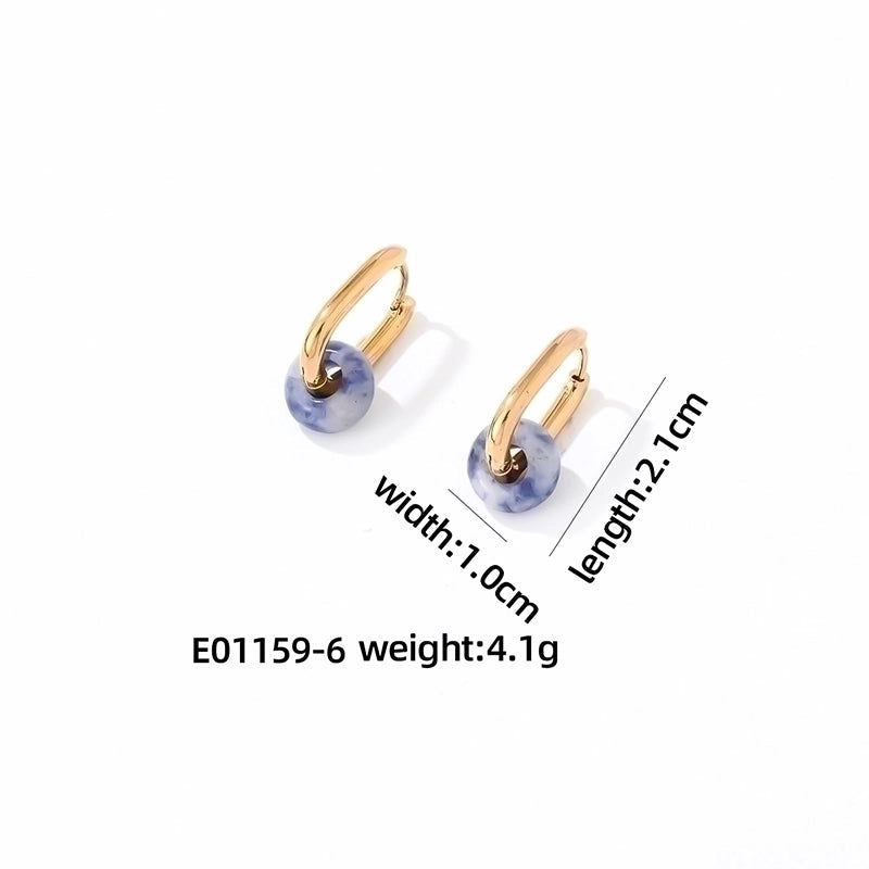 1 Pair Minimalist Oval Plating 304 Stainless Steel Gold Plated Earrings