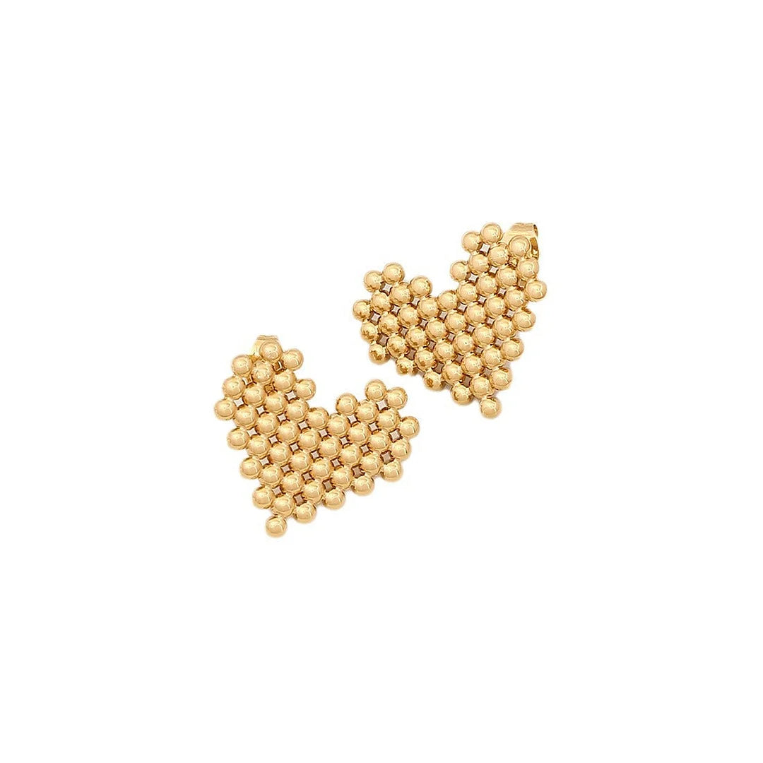 Expressive Quadrilateral Triangle Heart Geometric Stainless Steel Electroplating Stud Earrings