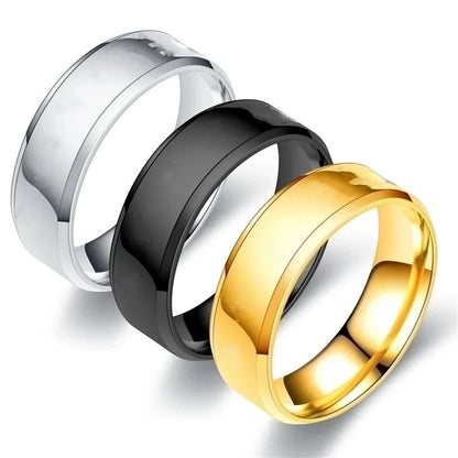 Hip-hop Round Stainless Steel Rings