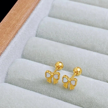1 Pair Sweet Cross Heart Shape Snowflake Plating 304 Stainless Steel Titanium Steel 18K Gold Plated Cartilage Earrings