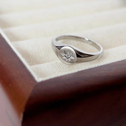 Basic Minimalist Classic Style Geometric 304 Stainless Steel 18K Gold Plated Rings