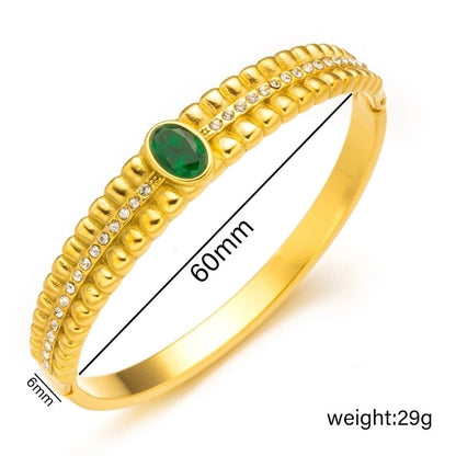 Elegant Letter Heart Shape Flower Titanium Steel Bangle