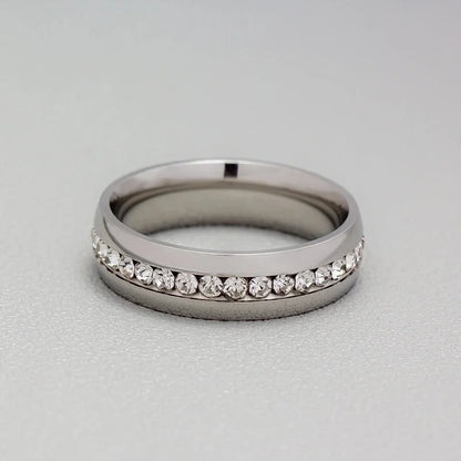 Geometric 201 Stainless Steel Rhinestone Gold Plated