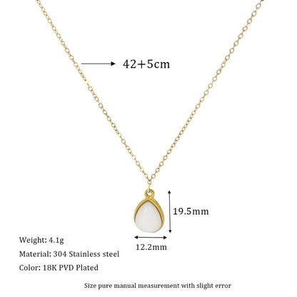 Retro Water Droplets 304 Stainless Steel Plating Pendant Necklace