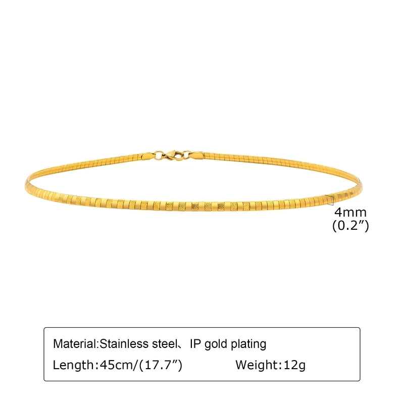 Minimalist Classic Style Solid Color 201 Stainless Steel Choker