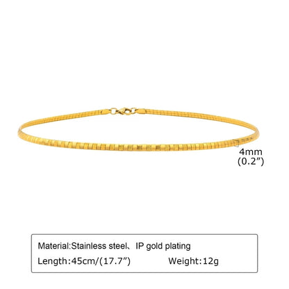 Minimalist Classic Style Solid Color 201 Stainless Steel Choker