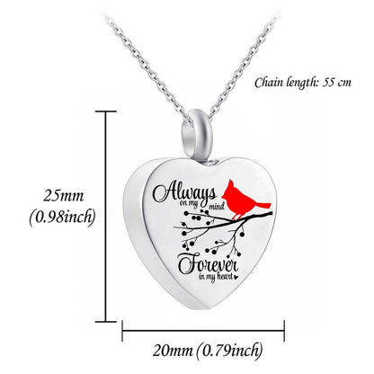 Stainless Steel Crooked Peach Heart-shaped Men's And Women's Necklace Style Cinerary Casket Commemorative Lettering Pet Lover Pendant