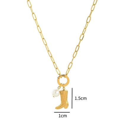 Minimalist Sun Moon Heart Shape 201 Stainless Steel 304 Stainless Steel Zircon 18K Gold Plated Beaded Pendant Necklace