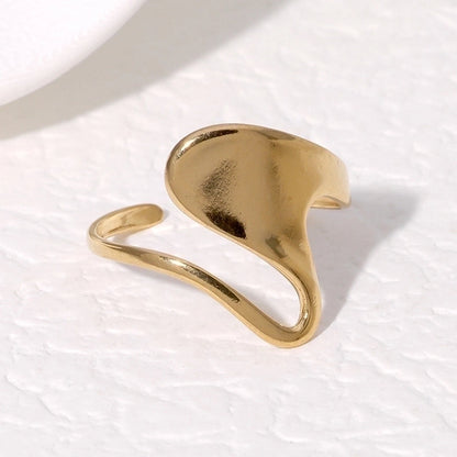 IG Style Modern Style Minimalist Asymmetrical Irregular 304 Stainless Steel 18K Gold Plated Open Rings