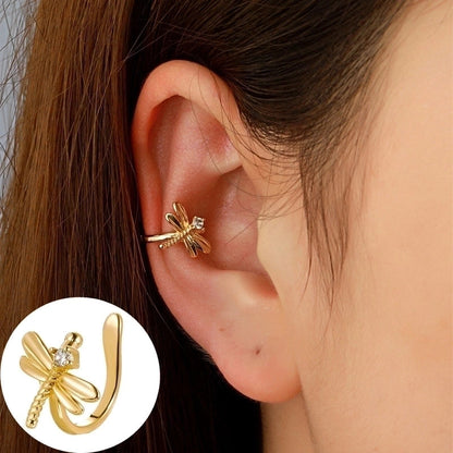 1 Piece Minimalist Commute Geometric Inlay Copper Zircon Ear Cuffs