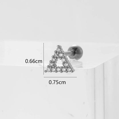 Ear Cartilage Rings & Studs Flower 316L Stainless Steel Copper Inlaid Zircon