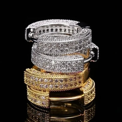 2 Pieces Classic Style Shiny Round Plating Inlay Brass Zircon Gold Plated Platinum Plated Earrings