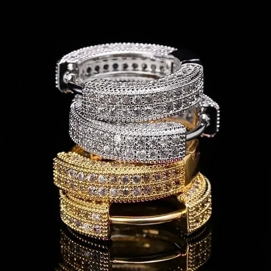 2 Pieces Classic Style Shiny Round Plating Inlay Brass Zircon Gold Plated Platinum Plated Earrings