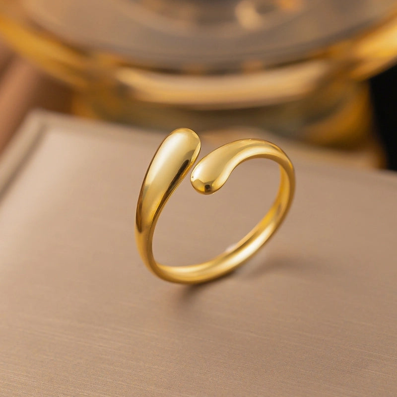 3 Pieces Minimalist Solid Color Titanium Steel Plating Rings