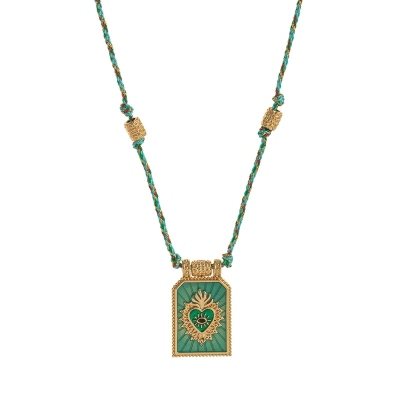 Copper Gold Plated Enamel Tarot Pendant Necklace
