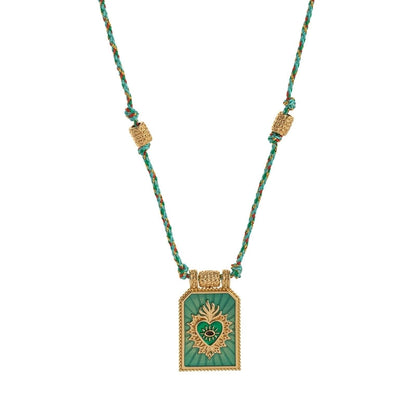 Copper Gold Plated Enamel Tarot Pendant Necklace