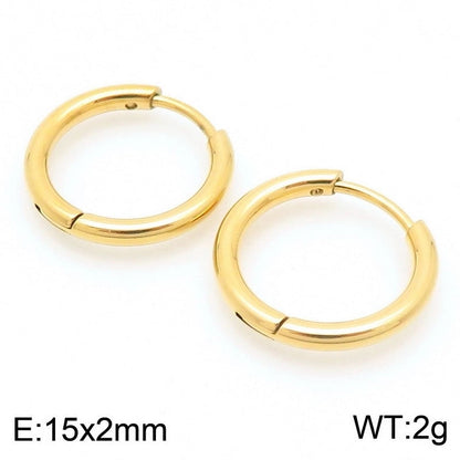 1 Pair Basic Minimalist Classic Style Geometric Star Solid Color 304 Stainless Steel 18K Gold Plated Hoop Earrings
