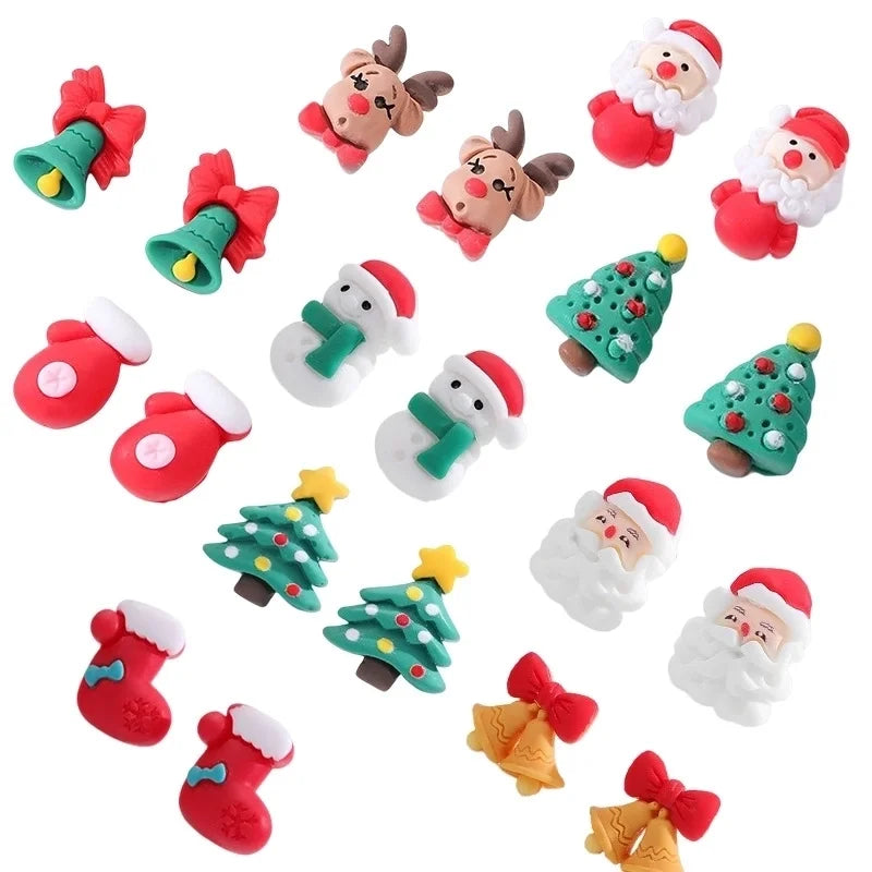 Cartoon Style Santa Claus Resin Epoxy Women's Ear Studs 1 Pair