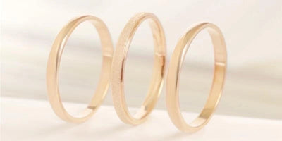 Fashion Circle Titanium Steel 18K Gold Plated Polishing Plating Rings