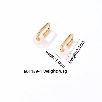 1 Pair Minimalist Oval Plating 304 Stainless Steel Gold Plated Earrings