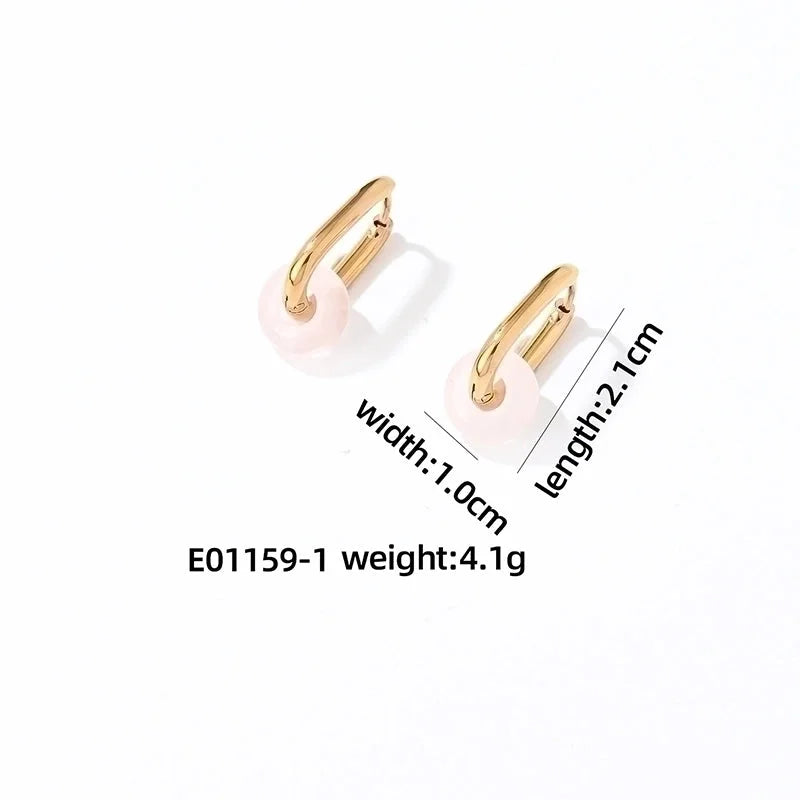 1 Pair Minimalist Oval Plating 304 Stainless Steel Gold Plated Earrings
