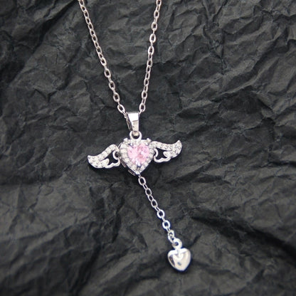 10 Pieces Casual Elegant Basic Moon Heart Shape Bow Knot Titanium Steel Copper Zircon Plating Inlay Pendant Necklace