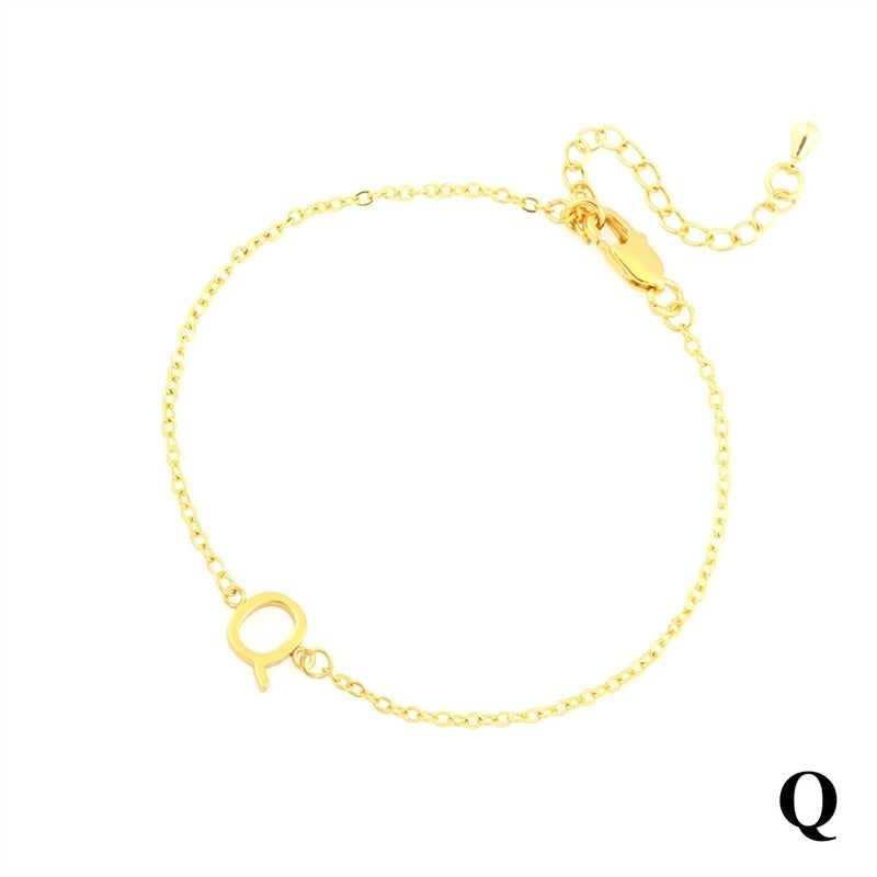 Minimalist Letter Copper Plating 18k Gold Plated Bracelets
