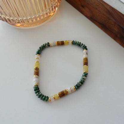 Minimalist Geometric Natural Stone Tiger Eye Pendant Necklace In Bulk