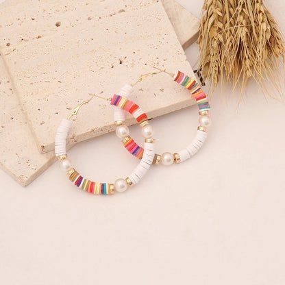 1 Piece Elegant Minimalist Classic Style Geometric Soft Clay 18K Gold Plated Earrings