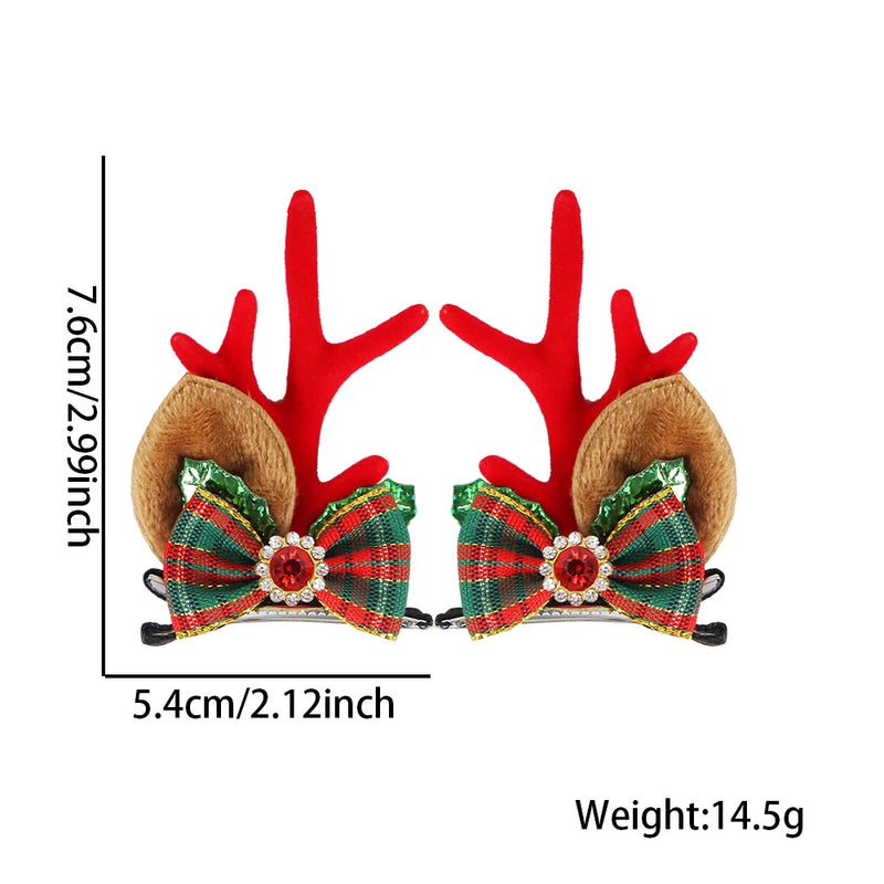 Christmas Cartoon Style Cute Bell Elk Family Gathering Party