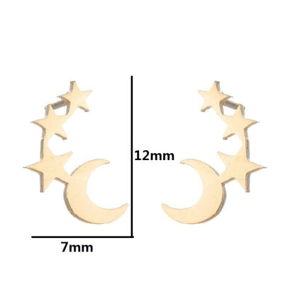 1 Pair Halloween Fashion Smile Face Star Skull Plating Hollow Out Stainless Steel Ear Studs