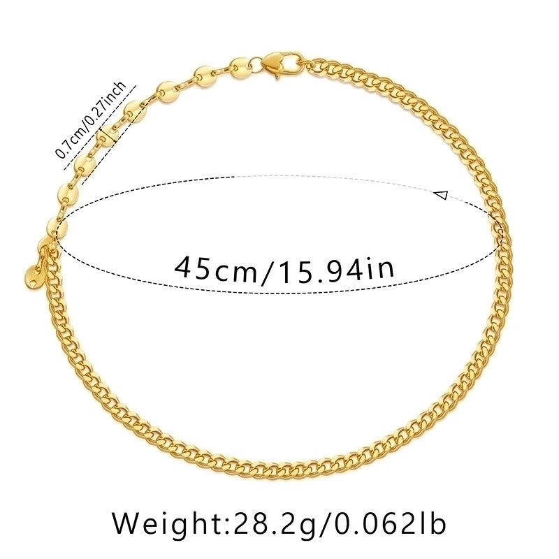 Ig Style Minimalist Solid Color Copper Plating Chain 18k Gold Plated Necklace