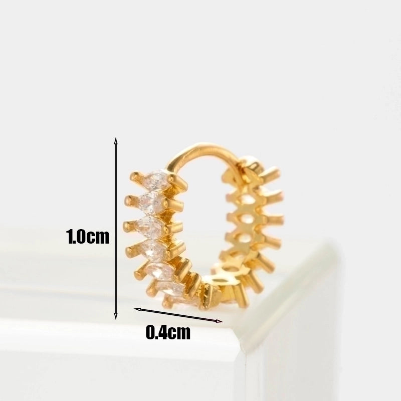 Fashion Flower Inlaid Zircon Copper Earrings