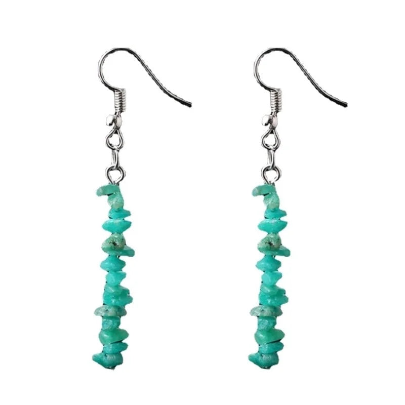 Fashion Irregular Natural Stone Handmade Drop Earrings 1 Pair