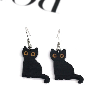 Minimalist Cat Resin Drop Earrings