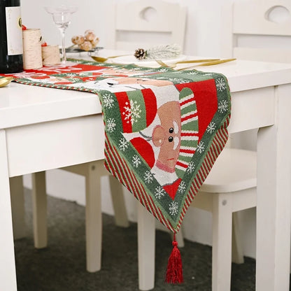 New Christmas Decoration Knitted Cloth Table Runner Creative Christmas Table Decoration