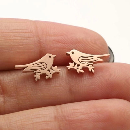 1 Pair Casual Cute Animal Plating Hollow Out 304 Stainless Steel 18K Gold Plated Ear Studs