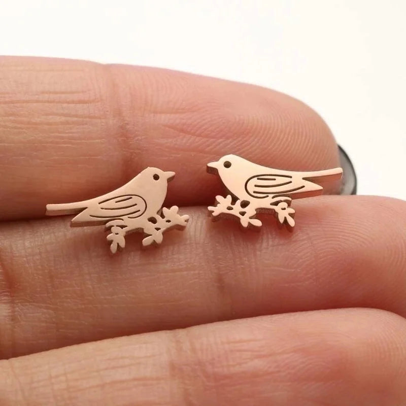 1 Pair Casual Cute Animal Plating Hollow Out 304 Stainless Steel 18K Gold Plated Ear Studs