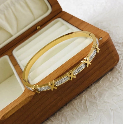 Elegant Streetwear Solid Color Titanium Steel Bangle In Bulk Stainless Steel Bracelets