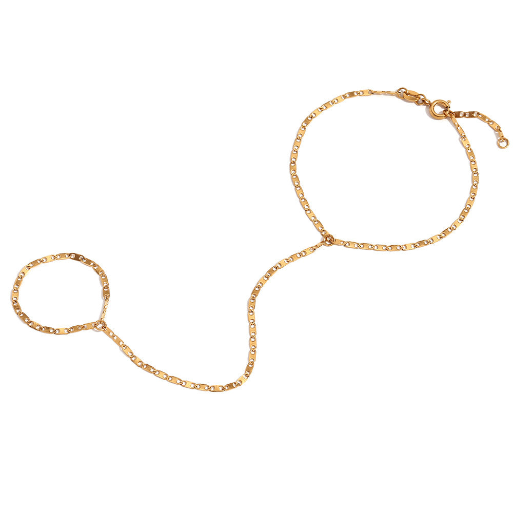 Women Fashion Circle Stripe Geometric Stainless Steel Electroplating Bracelets