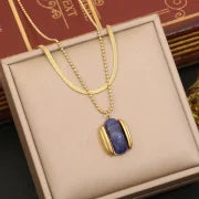 Elegant Minimalist Oval 304 Stainless Steel 18K Gold Plated Earrings Necklace