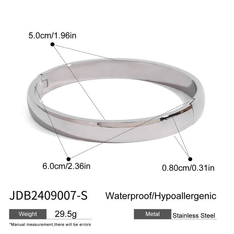 Classic Style Solid Color 304 Stainless Steel Bangle In Bulk Stainless Steel Bracelets