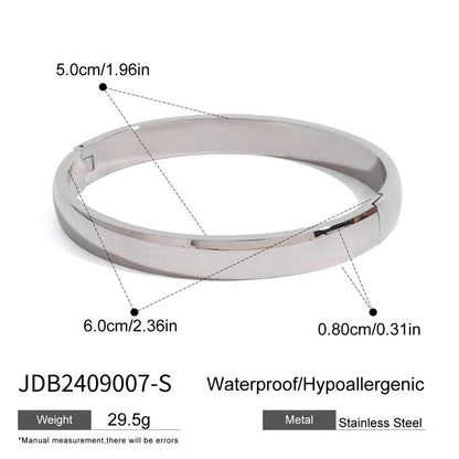 Classic Style Solid Color 304 Stainless Steel Bangle In Bulk Stainless Steel Bracelets