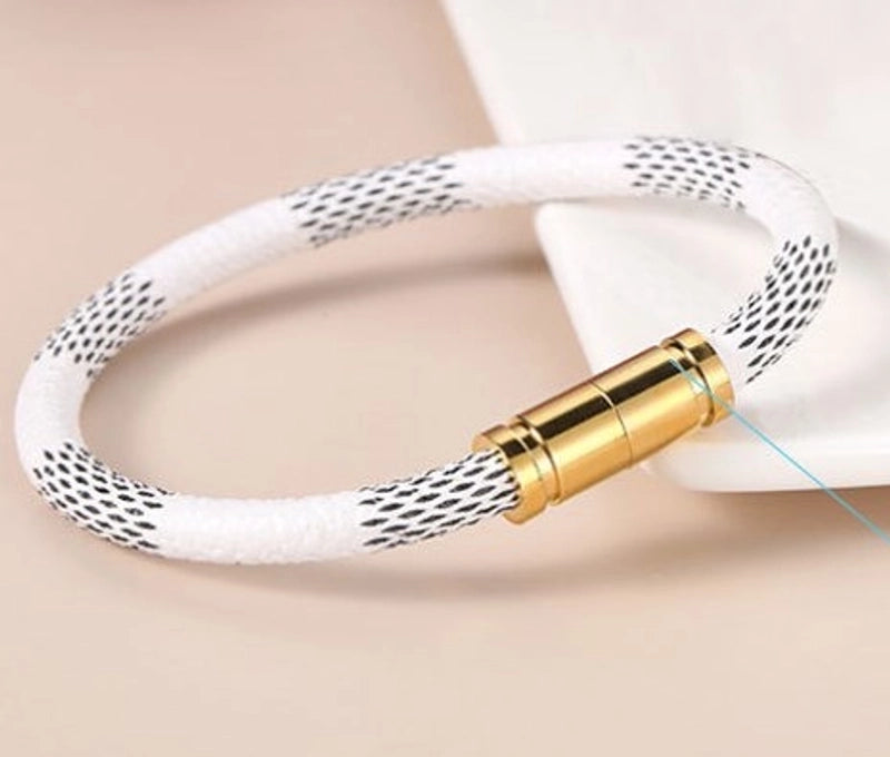 Minimalist Solid Color Stainless Steel Pu Leather Bracelets