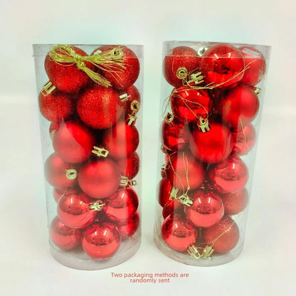 Factory In Stock 24Pcs Christmas Plastic Colored Ball Barrel Shopping Mall Holiday Party Pendant Christmas Tree