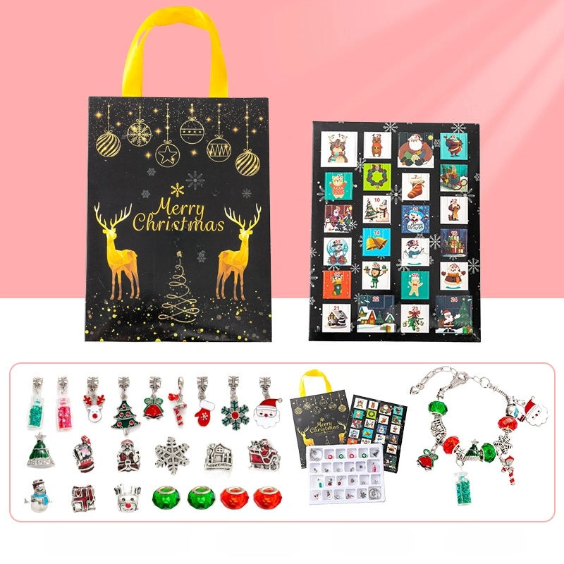 New Christmas Blind Box Set Snowflake Oil Drop Beaded Bracelet Cute Christmas Old Man Bell Christmas Tree Accessories